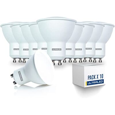Generic ULTRALED -Lampadina LED, attacco GU10, 7W (Equivalenti a 50W), 595Lumen, faretti led da interno a Luce bianca calda 3000K, Massima efficienza e Risparmio Energetico, forma GU10 faretto Pacco da 10PZ Generic ULTRALED -Lampadina LED, attacco GU10, 7W (Equivalenti a 50W), 595Lumen, faretti led da interno a Luce bianca calda 3000K, Massima efficienza e Risparmio Energetico, forma GU10 faretto Pacco da 10PZ