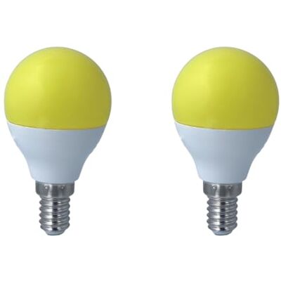 LEDLUX 2 Pezzo Lampadina Led E14 Giallo, 4W=35W 220V, Forma Globo G45, Per Decorazione Feste LEDLUX 2 Pezzo Lampadina Led E14 Giallo, 4W=35W 220V, Forma Globo G45, Per Decorazione Feste
