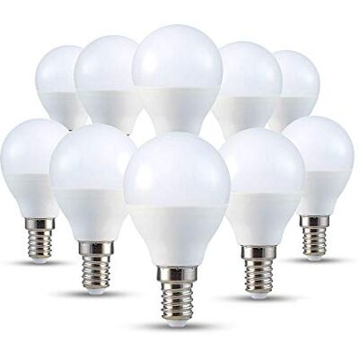 V-TAC Lampadina a LED E14 P45, forma a goccia, 7 W (sostituisce 45 W), bianco caldo, confezione da 10 V-TAC Lampadina a LED E14 P45, forma a goccia, 7 W (sostituisce 45 W), bianco caldo, confezione da 10