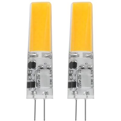 Eglo Lampadina LED COB G4, dimmerabile, set di 2 lampadine con attacco a spina, 3 watt (equivalente a 30 watt), 320 lumen, luce bianca calda, 2700 kelvin, pin G4, Ø 1,2 cm Eglo Lampadina LED COB G4, dimmerabile, set di 2 lampadine con attacco a spina, 3 watt (equivalente a 30 watt), 320 lumen, luce bianca calda, 2700 kelvin, pin G4, Ø 1,2 cm