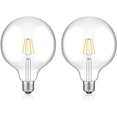 ledscom.de 2x lampadina LED E27, G125, bianco caldo (2700 K), 7,5 W, 838lm ledscom.de 2x lampadina LED E27, G125, bianco caldo (2700 K), 7,5 W, 838lm