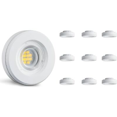 SEBSON Lampadina LED GX53 2,5W Classe di Efficienza Energetica A 450lm Bianco caldo 3000K, sostituisce Alogena 40W, Lampada LED piatta Ø73x27mm, 230V, Set da 10 SEBSON Lampadina LED GX53 2,5W Classe di Efficienza Energetica A 450lm Bianco caldo 3000K, sostituisce Alogena 40W, Lampada LED piatta Ø73x27mm, 230V, Set da 10