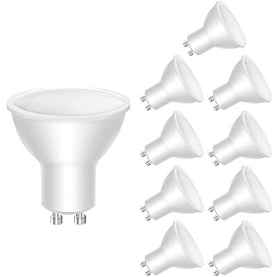LEDYA Gu10 Led Bianco Freddo, Sorgente Luminosa 5w 400lm, Lampadina Bianca Fredda 6000k (Sostituisce Lampada Alogena 40w), Lampadina Angolo Fascio 120°, 10 Pezzi, 19001 LEDYA Gu10 Led Bianco Freddo, Sorgente Luminosa 5w 400lm, Lampadina Bianca Fredda 6000k (Sostituisce Lampada Alogena 40w), Lampadina Angolo Fascio 120°, 10 Pezzi, 19001