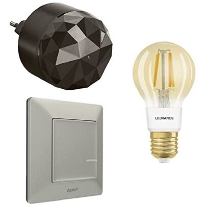 Legrand , Starter Pack Smart Lighting, Lampadina Intelligente Dimmerabile (WiFi), Controllo Vocale (Alexa, Apple, Google), Lampadina Vintage, Plug'n'Play, Valena Life w. Netatmo, Alluminio, Legrand , Starter Pack Smart Lighting, Lampadina Intelligente Dimmerabile (WiFi), Controllo Vocale (Alexa, Apple, Google), Lampadina Vintage, Plug'n'Play, Valena Life w. Netatmo, Alluminio,