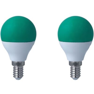 LEDLUX 2 Pezzo Lampadina Led E14 Verde, 4W=35W 220V, Forma Globo G45, Per Decorazione Feste LEDLUX 2 Pezzo Lampadina Led E14 Verde, 4W=35W 220V, Forma Globo G45, Per Decorazione Feste