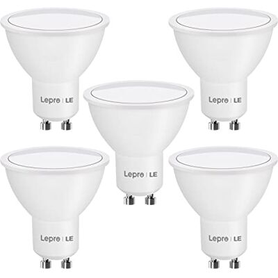 Lepro Lampadine LED GU10 4W, 345 Lumen, Luce Naturale Bianca 5000K, Faretti LED Interno per Ufficio, Cucina, Soggiorno, Angolo del Fascio 100°, Non Dimmerabile Confezione da 5 Lepro Lampadine LED GU10 4W, 345 Lumen, Luce Naturale Bianca 5000K, Faretti LED Interno per Ufficio, Cucina, Soggiorno, Angolo del Fascio 100°, Non Dimmerabile Confezione da 5