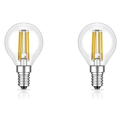 ledscom.de 2x lampadina LED E14, G45, bianco caldo (2700 K), 4,5 W, 542lm, dimmer a 3 fasi ledscom.de 2x lampadina LED E14, G45, bianco caldo (2700 K), 4,5 W, 542lm, dimmer a 3 fasi