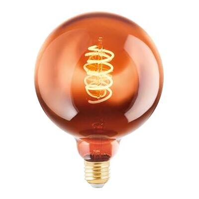 Eglo Lampadina LED E27, dimmerabile, vintage, in rame, a spirale, 4 Watt (equivalente a 15 Watt), 90 lumen, E27 LED bianco caldo, 2000 Kelvin, lampadina LED decorativa G125, Ø 12,5 cm Eglo Lampadina LED E27, dimmerabile, vintage, in rame, a spirale, 4 Watt (equivalente a 15 Watt), 90 lumen, E27 LED bianco caldo, 2000 Kelvin, lampadina LED decorativa G125, Ø 12,5 cm