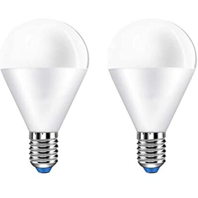 LEDLUX 2 Pezzi Lampadina LED E14, Bianco Freddo 6500K, Lampade LED E14, 8W=64W, E14 P45 G45 720 Lumens, Forma Globo Piccolo Bulbo, Diametro 45mm, Lunga 90mm LEDLUX 2 Pezzi Lampadina LED E14, Bianco Freddo 6500K, Lampade LED E14, 8W=64W, E14 P45 G45 720 Lumens, Forma Globo Piccolo Bulbo, Diametro 45mm, Lunga 90mm