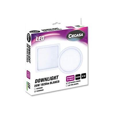 cegasa Downlight Ext LED CUA BLAN 20W 1920LM 4000, Nero, Standard cegasa Downlight Ext LED CUA BLAN 20W 1920LM 4000, Nero, Standard