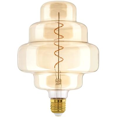 Eglo Lampadina XXL E27, dimmerabile, a spirale, stile rétro, molto grande, color ambra, 4 W, 200 lumen, luce bianca calda, 2000 K, lunghezza 29 cm Eglo Lampadina XXL E27, dimmerabile, a spirale, stile rétro, molto grande, color ambra, 4 W, 200 lumen, luce bianca calda, 2000 K, lunghezza 29 cm
