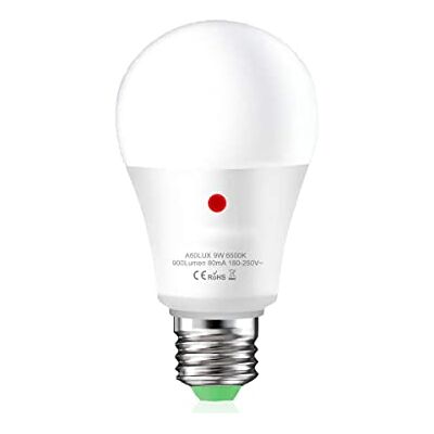 LEDLUX Lampadina Led E27 Con Sensore Crepuscolare, 9W 900 Lumen, Day Night Sensor (Bianco Freddo 6500K) LEDLUX Lampadina Led E27 Con Sensore Crepuscolare, 9W 900 Lumen, Day Night Sensor (Bianco Freddo 6500K)