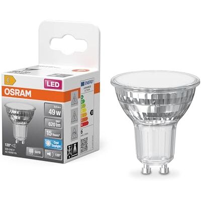 OSRAM Lampada spot LED Star PAR16 5,6W 865, 6500K luce diurna, GU10, 120°, 620 lm, design completamente in vetro OSRAM Lampada spot LED Star PAR16 5,6W 865, 6500K luce diurna, GU10, 120°, 620 lm, design completamente in vetro