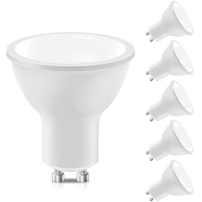 LEDYA GU10 LED bianco freddo, sorgente luminosa 5W 400lm, lampadina 6000K bianco freddo (sostituisce lampada alogena 40W), lampadina angolo fascio 120°, riflettori GU10, 6 pezzi LEDYA GU10 LED bianco freddo, sorgente luminosa 5W 400lm, lampadina 6000K bianco freddo (sostituisce lampada alogena 40W), lampadina angolo fascio 120°, riflettori GU10, 6 pezzi