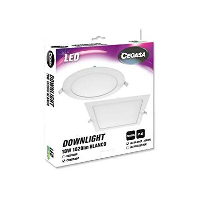 cegasa Faretto LED Quadrato BLAN 18 W 1620 LM 4000, Nero, Standard cegasa Faretto LED Quadrato BLAN 18 W 1620 LM 4000, Nero, Standard