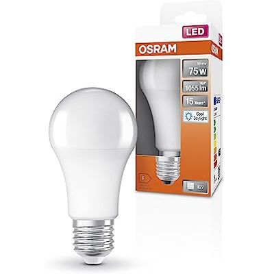 OSRAM Lampada LED Classic A75 Star Classic A75 per presa E27, forma di pera, FR, 1055 lume, luce diurna bianca, 6500k, sostituzione per lampadine da 75 W venzionali, non dimmerabile, pacchetto da 6 OSRAM Lampada LED Classic A75 Star Classic A75 per presa E27, forma di pera, FR, 1055 lume, luce diurna bianca, 6500k, sostituzione per lampadine da 75 W venzionali, non dimmerabile, pacchetto da 6