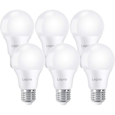 Lepro Lampadine LED E27 A60 806LM, 8.5W ≈ 60W, 6500K, Angolo 180°, 6pcs Non Dimmable, CRI>80, LED Lampadina Super Luminosa, Nessuno Sfarfallio, Risparmio Energetico Superiore al 86% Lepro Lampadine LED E27 A60 806LM, 8.5W ≈ 60W, 6500K, Angolo 180°, 6pcs Non Dimmable, CRI>80, LED Lampadina Super Luminosa, Nessuno Sfarfallio, Risparmio Energetico Superiore al 86%