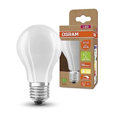 OSRAM Lampada LED SUPERSTAR+ CLASSIC A GLFR 40, E27, goccia, 2.6W, 481lm, 2700K, luce bianca calda, dimmerabile, filamento LED, consumo energetico molto basso, classe di efficienza energetica B OSRAM Lampada LED SUPERSTAR+ CLASSIC A GLFR 40, E27, goccia, 2.6W, 481lm, 2700K, luce bianca calda, dimmerabile, filamento LED, consumo energetico molto basso, classe di efficienza energetica B