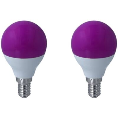 LEDLUX 2 Pezzo Lampadina Led E14 Viola, 4W=35W 220V, Forma Globo G45, Per Decorazione Feste LEDLUX 2 Pezzo Lampadina Led E14 Viola, 4W=35W 220V, Forma Globo G45, Per Decorazione Feste