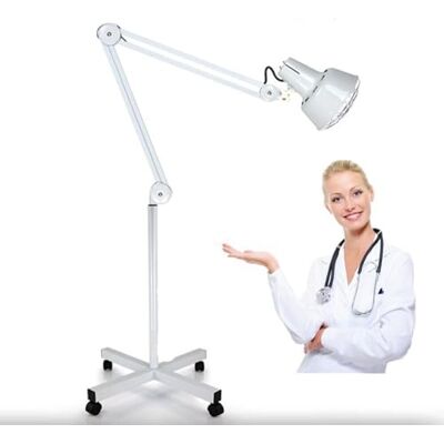 Fermoirper Lampada a infrarossi, 275 W, 220 V, a infrarossi, per la terapia di riscaldamento a luce rossa regolabile, con ruote Fermoirper Lampada a infrarossi, 275 W, 220 V, a infrarossi, per la terapia di riscaldamento a luce rossa regolabile, con ruote