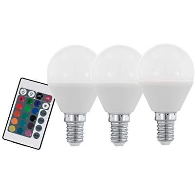 Eglo LM E14 Confezione da 3 lampadine a LED in plastica, 4 W, colore: Bianco Eglo LM E14 Confezione da 3 lampadine a LED in plastica, 4 W, colore: Bianco