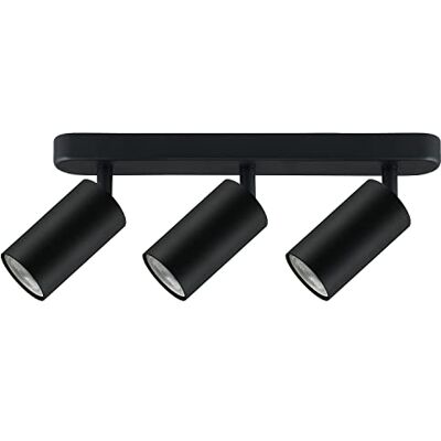 Maclean Lampada da parete a soffitto Spot Light Mobile Regolabile attacco GU10 per lampadine LED e alogene fino a 35W 55x100mm girevole (3x fiamme senza lampadina, Nero) Maclean Lampada da parete a soffitto Spot Light Mobile Regolabile attacco GU10 per lampadine LED e alogene fino a 35W 55x100mm girevole (3x fiamme senza lampadina, Nero)