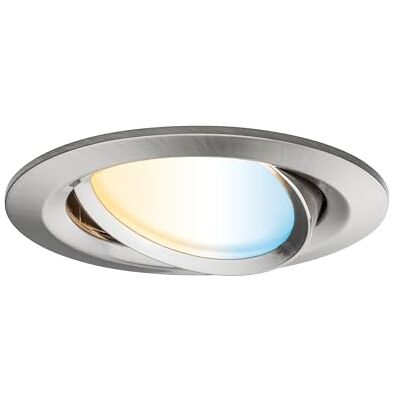 Paulmann Luce da incasso Nova Plus LED Smart Home Zigbee tonda orientabile 6W Tunable White dimmerabile ferro spazzolato zinco-alluminio 2700K Paulmann Luce da incasso Nova Plus LED Smart Home Zigbee tonda orientabile 6W Tunable White dimmerabile ferro spazzolato zinco-alluminio 2700K