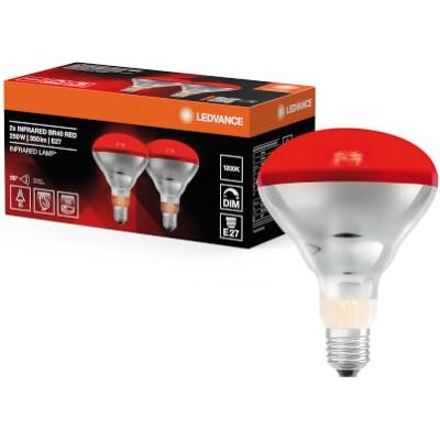 LEDVANCE Lampada a infrarossi 1200 K, 250 W, durata 5.000 h 1200 Kelvin, Lumen, diametro 125 mm, durata di vita 5000 h, IP20, confezione da 2 LEDVANCE Lampada a infrarossi 1200 K, 250 W, durata 5.000 h 1200 Kelvin, Lumen, diametro 125 mm, durata di vita 5000 h, IP20, confezione da 2