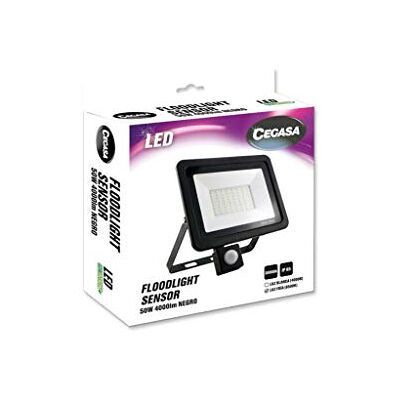 cegasa FLOODLIGHT LED Nero SENSORE 50W 4000LM 6500 Standard cegasa FLOODLIGHT LED Nero SENSORE 50W 4000LM 6500 Standard