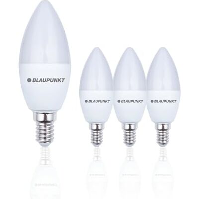 Blaupunkt E14 a candela 10W 820lm 4000K Bianco Neutro SES, Confezione da 4 Risparmio energetico, Non dimmerabile, Vetro smerigliato, IRC elevato, Luce uniforme – per specchi da trucco ed espositori Blaupunkt E14 a candela 10W 820lm 4000K Bianco Neutro SES, Confezione da 4 Risparmio energetico, Non dimmerabile, Vetro smerigliato, IRC elevato, Luce uniforme – per specchi da trucco ed espositori