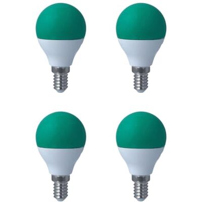 LEDLUX 4 Pezzo Lampadina Led E14 Verde, 4W=35W 220V, Forma Globo G45, Per Decorazione Feste LEDLUX 4 Pezzo Lampadina Led E14 Verde, 4W=35W 220V, Forma Globo G45, Per Decorazione Feste