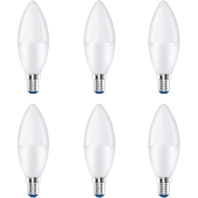 LEDLUX Lampade Led E14, Bianco Freddo 6500K, Lampadina Led E14, 8W=64W, E14 C37 720 Lumens, Forma Candela Goccia Oliva, Diametro 37mm, Lunga 112mm LEDLUX Lampade Led E14, Bianco Freddo 6500K, Lampadina Led E14, 8W=64W, E14 C37 720 Lumens, Forma Candela Goccia Oliva, Diametro 37mm, Lunga 112mm