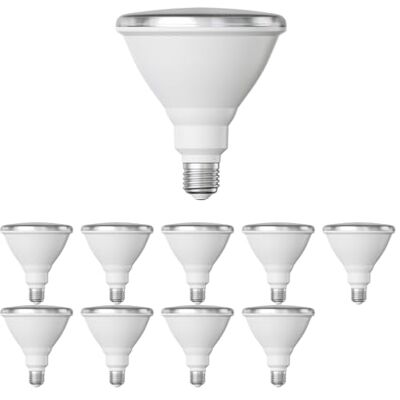 ledscom.de 10x lampadina LED E27, PAR38 collo corto, bianco (4000 K), 14,9 W, 1395lm, 41°, specchio riflettore (argento) ledscom.de 10x lampadina LED E27, PAR38 collo corto, bianco (4000 K), 14,9 W, 1395lm, 41°, specchio riflettore (argento)