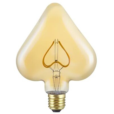 Suprema , Lampadina LED Decorativa, Filo Led Interno, Attacco E27, 300 Im, 220-240V, Luce Calda 2200K, 5W, Luce Dimmerabile (Cuore) Suprema , Lampadina LED Decorativa, Filo Led Interno, Attacco E27, 300 Im, 220-240V, Luce Calda 2200K, 5W, Luce Dimmerabile (Cuore)