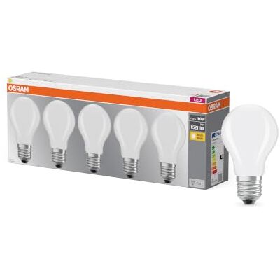 OSRAM Lampada LED Filament Base A100 forma lampadina 11W 827, bianco caldo 2700K, E27, satinato, 1521 lm, luce istantanea al 100% OSRAM Lampada LED Filament Base A100 forma lampadina 11W 827, bianco caldo 2700K, E27, satinato, 1521 lm, luce istantanea al 100%