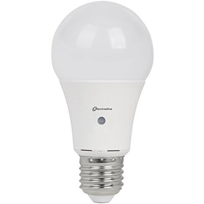 Electraline Lampadina LED con doppio sensore crepuscolare, 9W/60W, luce naturale, adatta per uso esterno Electraline Lampadina LED con doppio sensore crepuscolare, 9W/60W, luce naturale, adatta per uso esterno