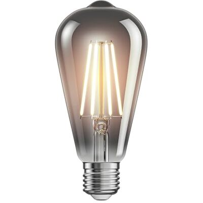 ledscom.de Lampadina LED E27, ST64, bianco extra caldo (1800 K), 7,6 W, 240lm, vetro fumé ledscom.de Lampadina LED E27, ST64, bianco extra caldo (1800 K), 7,6 W, 240lm, vetro fumé