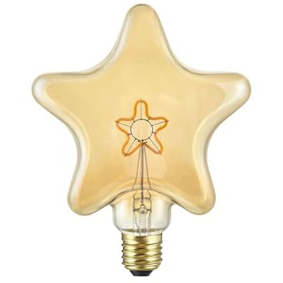 Suprema , Lampadina LED Decorativa, Filo Led Interno, Attacco E27, 300 Im, 220-240V, Luce Calda 2200K, 5W, Luce Dimmerabile (Stella) Suprema , Lampadina LED Decorativa, Filo Led Interno, Attacco E27, 300 Im, 220-240V, Luce Calda 2200K, 5W, Luce Dimmerabile (Stella)
