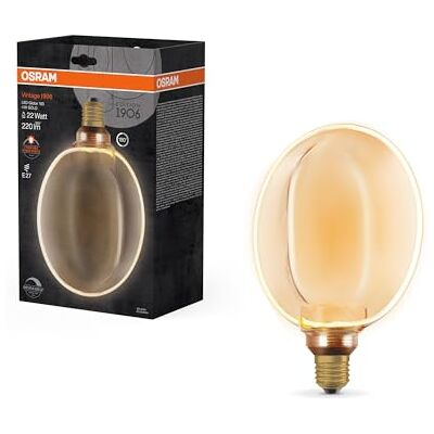 OSRAM Vintage 1906 Globe 183 Filament O, 4 W, 220 lm, 1800 K, 818 bianco caldo piacevole, dimmerabile, oro, IP20, vetro senza piombo, 183 mm, attacco E27 OSRAM Vintage 1906 Globe 183 Filament O, 4 W, 220 lm, 1800 K, 818 bianco caldo piacevole, dimmerabile, oro, IP20, vetro senza piombo, 183 mm, attacco E27