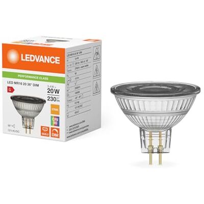 LEDVANCE Riflettore LED Performance GU5.3 MR16 3,4 W 230 lm 36D – 927 Extra Bianco caldo Massima resa cromatica, dimmerabile, ricambio per 20 W LEDVANCE Riflettore LED Performance GU5.3 MR16 3,4 W 230 lm 36D – 927 Extra Bianco caldo Massima resa cromatica, dimmerabile, ricambio per 20 W