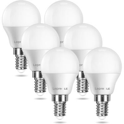 Lepro Lampadina LED E14 G45 470LM, 4.2W ≈ 40W, 2700K, Angolo 180°, 6 Pcs Non Dimmable, CRI>80, LED Lampadina Super Luminosa, Nessuno Sfarfallio, Risparmio Energetico Superiore al 89% Lepro Lampadina LED E14 G45 470LM, 4.2W ≈ 40W, 2700K, Angolo 180°, 6 Pcs Non Dimmable, CRI>80, LED Lampadina Super Luminosa, Nessuno Sfarfallio, Risparmio Energetico Superiore al 89%