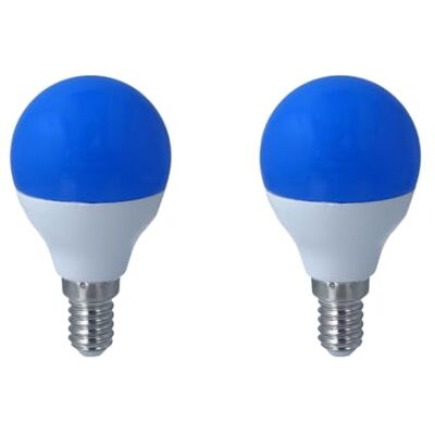 LEDLUX 2 Pezzo Lampadina Led E14 Blu, 4W=35W 220V, Forma Globo G45, Per Decorazione Feste LEDLUX 2 Pezzo Lampadina Led E14 Blu, 4W=35W 220V, Forma Globo G45, Per Decorazione Feste