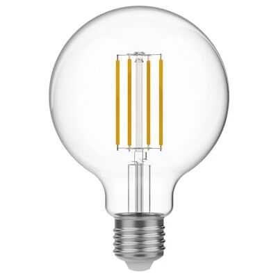 BeBulbs Lampadina LED globo G95 N03 (E27, 7W, 806 lm, 3500K, trasparente, dimmerabile) – Luce bianca naturale – Filamenti LED efficienti e duraturi BeBulbs Lampadina LED globo G95 N03 (E27, 7W, 806 lm, 3500K, trasparente, dimmerabile) – Luce bianca naturale – Filamenti LED efficienti e duraturi
