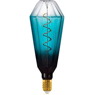 Eglo Lampada XXL E27 dimmerabile, Lampadina a Spirale LED retrò di Grandi Dimensioni, Paralume Decorativo Vintage Petrolio e Nero, 4 W, 120 Lumen, Bianco Caldo, 2000 K, Lunghezza 24,5 cm Eglo Lampada XXL E27 dimmerabile, Lampadina a Spirale LED retrò di Grandi Dimensioni, Paralume Decorativo Vintage Petrolio e Nero, 4 W, 120 Lumen, Bianco Caldo, 2000 K, Lunghezza 24,5 cm