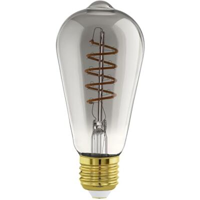 Eglo connect.z Smart Home Lampadina LED E27, ST64, Matter ZigBee, app e controllo vocale Alexa, dimmerabile, bianco caldo, 4 W, design vintage in vetro fumé Eglo connect.z Smart Home Lampadina LED E27, ST64, Matter ZigBee, app e controllo vocale Alexa, dimmerabile, bianco caldo, 4 W, design vintage in vetro fumé