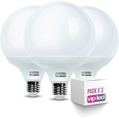 Generic VIPLED- Lampadine LED, attacco grande E27, 20W (Equivalenti a 160W), 1900 Lumen,Lampadina Led globo luce bianca fredda 6000K,Massima efficienza e Risparmio Energetico,forma G120 globo -Pacco da 3PZ Generic VIPLED- Lampadine LED, attacco grande E27, 20W (Equivalenti a 160W), 1900 Lumen,Lampadina Led globo luce bianca fredda 6000K,Massima efficienza e Risparmio Energetico,forma G120 globo -Pacco da 3PZ