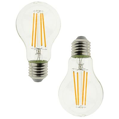 Blaupunkt Lampadina LED E27 Filamento Vintage – Bulbo A60 – Decorativo – Retro – 8W – Sostituzione di 75W – Bianco Caldo 2700K – Luce a Risparmio Energetico – Lampada – Pacco da 2 Blaupunkt Lampadina LED E27 Filamento Vintage – Bulbo A60 – Decorativo – Retro – 8W – Sostituzione di 75W – Bianco Caldo 2700K – Luce a Risparmio Energetico – Lampada – Pacco da 2