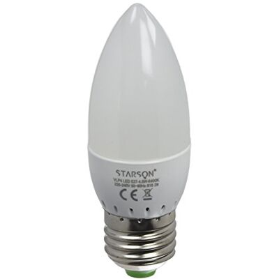 Starson opaco lampadina candela con LED E27, 4.5 W, bianco Starson opaco lampadina candela con LED E27, 4.5 W, bianco