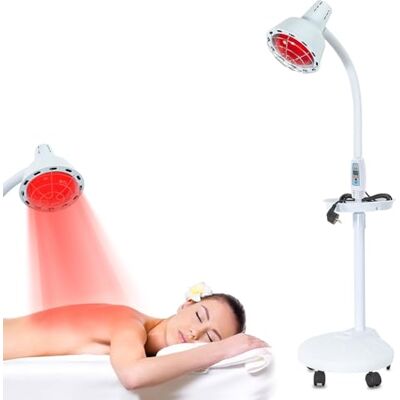 ARBGO Lampada a infrarossi, 275 W, rossa, con supporto, da terra, luce per facilità dei dolori muscolari ARBGO Lampada a infrarossi, 275 W, rossa, con supporto, da terra, luce per facilità dei dolori muscolari