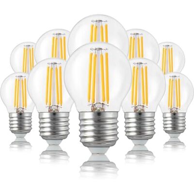 Hellum 10x lampadine LED mini globo E27 4,5W sostituisce 40W vetro chiaro Lampadina mini globo 470 lm, 2700 K, lampade E27, filamento LED, sostituisce 40W Incandescenza, Lampada LED G45 220445 Hellum 10x lampadine LED mini globo E27 4,5W sostituisce 40W vetro chiaro Lampadina mini globo 470 lm, 2700 K, lampade E27, filamento LED, sostituisce 40W Incandescenza, Lampada LED G45 220445